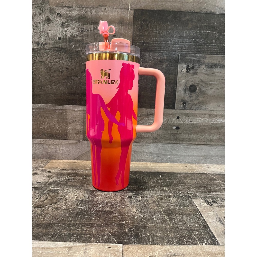 Stanley x Barbie 40oz Quencher H2.0 FlowState Tumbler 80s Western Pink Orange